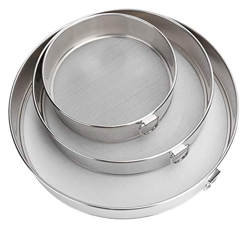 Stainless Steel Flour Sifter Set, 3-Pack Fine Mesh Strainers