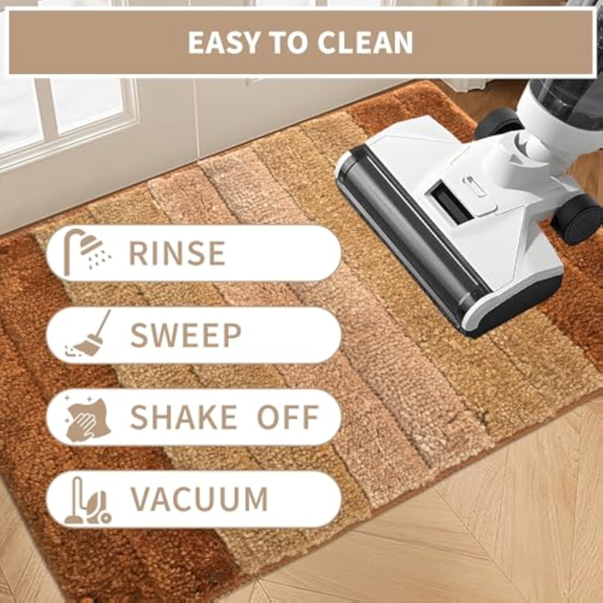 Microfiber Water Absorbent Bathroom Mats, Anti Slip Pack of 2