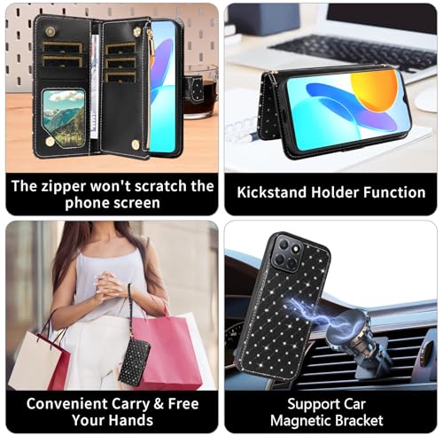 Coque Honor X8 5G Asuwish ZSZXCXDK antichoc silicone flexible noir protège-écran