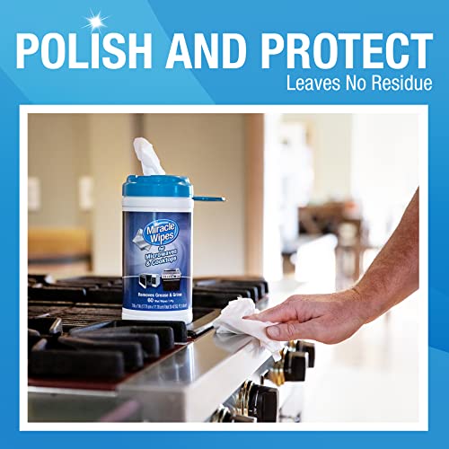 Miraclewipes For Microwaves And Cooktops, Easily Removes Food And Grime Buildup, Safe And Convenient Stove Top Cleaner, Great For Home And Kitchen Use - 60 Count #TOP2
