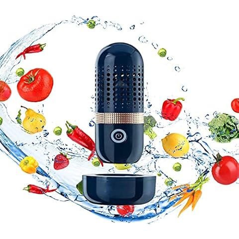Ultrasonic Fruit and Vegetable Washing Machine, Portable Capsule Shape Fruit Washing Cleaner Device, USB Wireless Food Purifier for Cleaning Fruits and Vegetables, Rice, Meat Food Cover