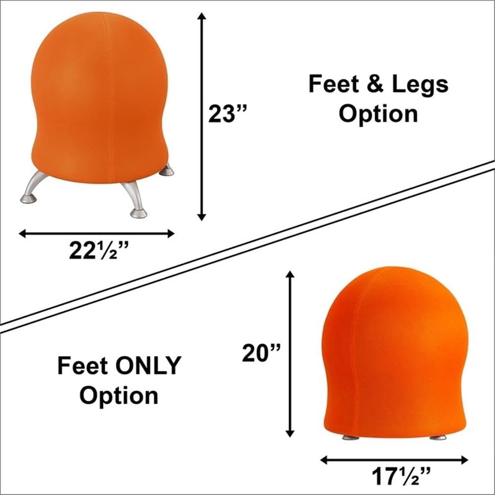 Scranton & Co Fabric Ball Chair, 23 in x 22.5 in x 22.5 in, Powder Coated Legs, Blue Finish, Anti-Burst Design, Manual Pump Included, Active Seating for Improved Posture and Core Strength, Office Use