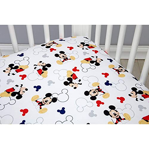 Mickey Mouse Disney Baby “Let’s Go Mickey ” Baby Crib Sheet, 28” X 52”, Fits Stand Size Crib Mattress #TOP1