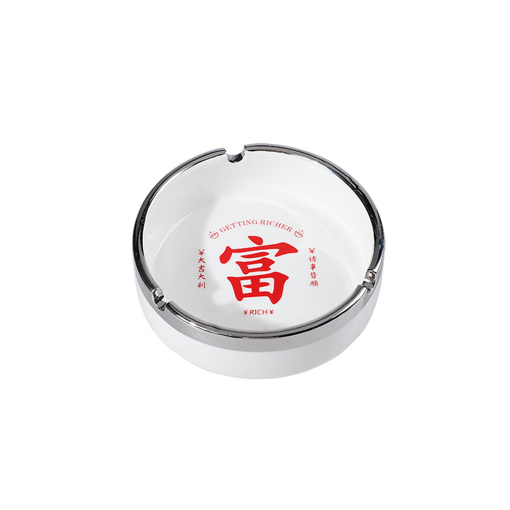 Ashtray Ceramic 2 Pieces Chinese Minimalism Cigarette for Men and Women,Outdoors and Indoors Ash Tray