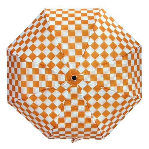 Topsy Turvy Compact Umbrella for Sports Games Travel Rain UV Protection & Everyday Use Team Colors Orange/White