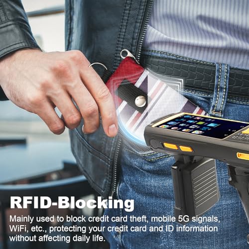 Image of Minimalist RFID Wallet with Lanyard, Multi-functional ID Case with 2 Zipper Pockets and Key Chain for Men and Women, Tactical Badge Pouch Cards Holder, Coin Purse for Travel Sports - Two-Tone