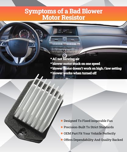 Zlirfy Blower Motor Resistor,HVAC Blower Motor Resistor,Car Accessories Blower Motor Resistor Replacement,Blower Motor Resistor AC Blower Control Module,Replaces #79330-SNA-A01,79330-SDA-A01