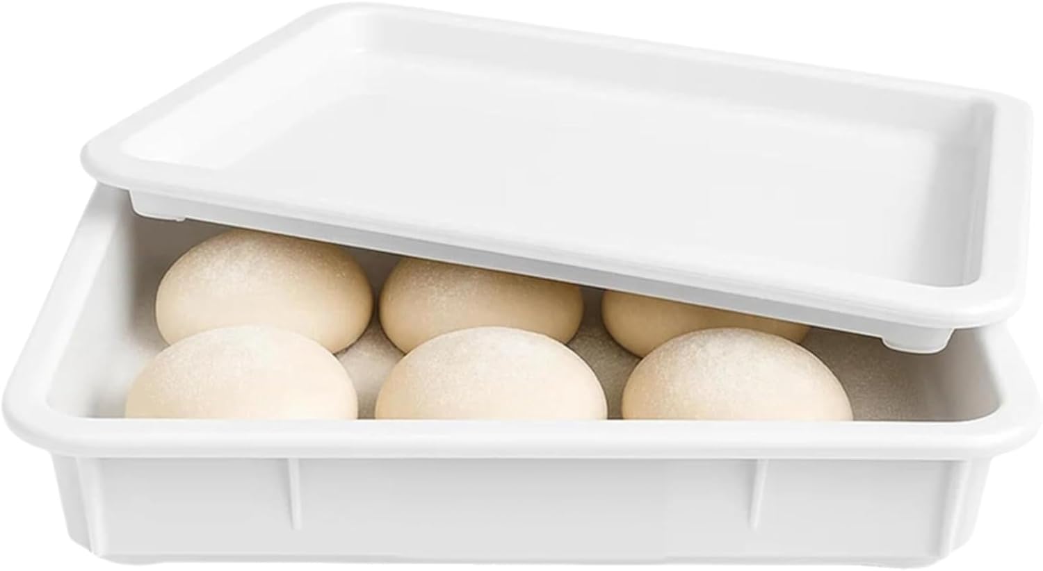 JSDNGU 2X ピザ生地発酵ボックス - 積み重ね可能なカバー付きトレイ - パン発酵ボックスや生地容器として最適