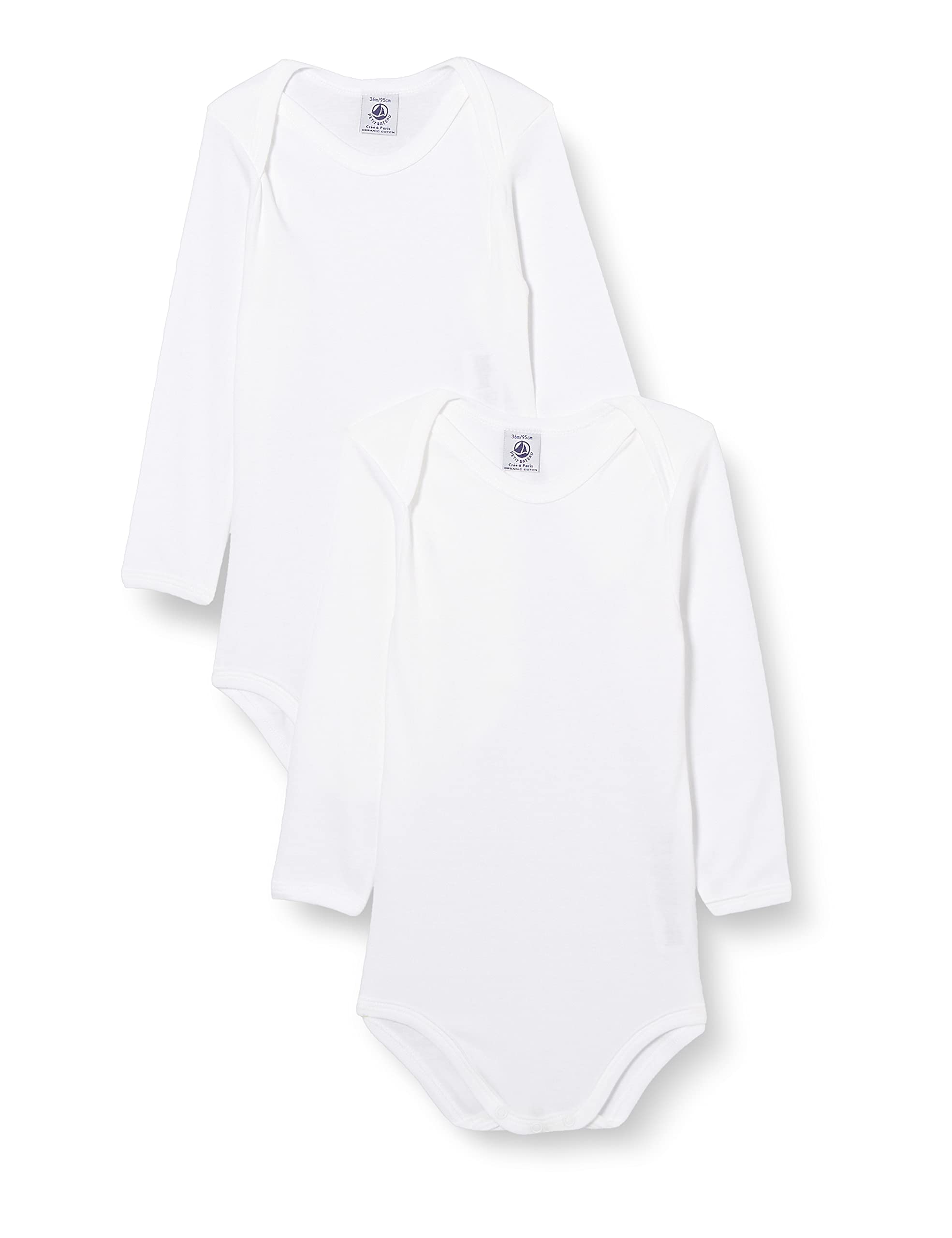 Petit Bateau Bodies à Rayure Manche Longue (Lot de 2) Mixte bébé, Variante 1, 3 Mois