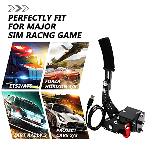 Usb Handbrake, 64-Bit Usb Handbrake Suitable For Racing Games, And Logitech G27 G29 Simulation Performance Handbrake 11.8 Inches + With Clip (Pc System Only) #TOP5