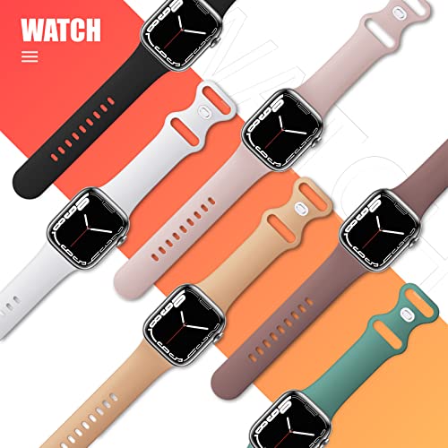 Image of (6 Packs) Sport Bands Compatible with Apple Watch Band 38mm 40mm 41mm 42mm 44mm 45mm 46mm 49mm Silicone iWatch Band Ultra 3 2 1 SE Series 11 10 9 8 7 6 5 4 3 2 1 Women Men