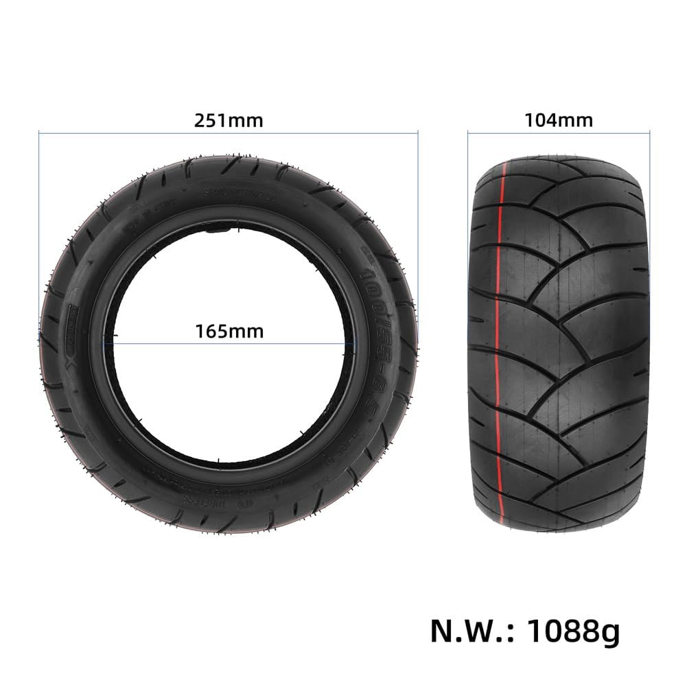 Garvee Pneu Tubeless Renforcé 11 Pouces Pour Trottinette Électrique, Anti-Crevaison Et Haute Résistance à l'Usure, Adapté Route Et Tout-Terrain, Remplacement Roue Solide e-Scooter