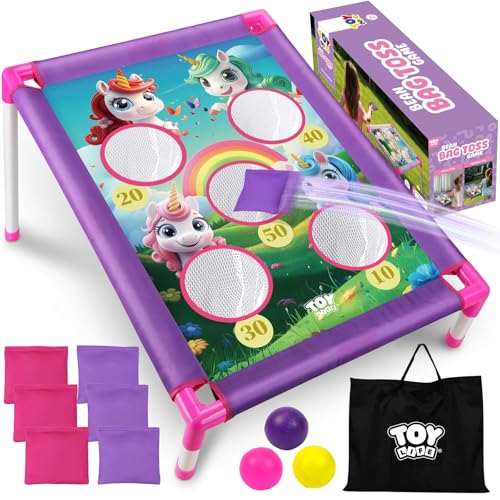 TOY Life Bean Bag Toss Game, Unicorn Toys, Gifts for 5 Year Old Girls, Kids Outdoor Games, Outside Toy for Kids Ages 4-8, Outdoor Toys for Toddlers 3-5, Birthday Gifts for Girl Ages 3 4 5 6 7 8