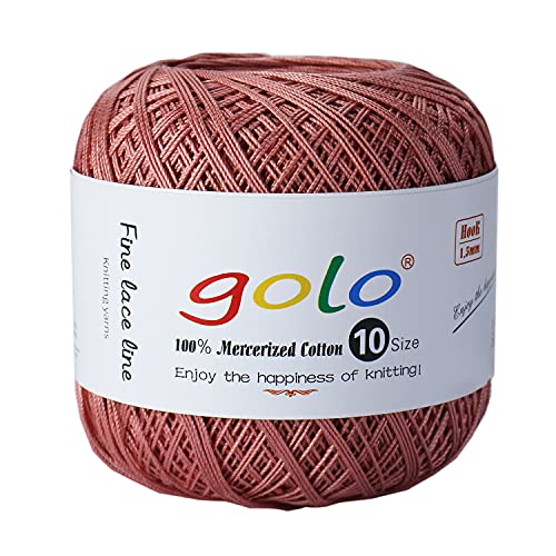 Image of golo Cotton Crochet Thread Balls Size 10 Cotton Knitting Thread Yarn for Crochet (Pink copper-617)