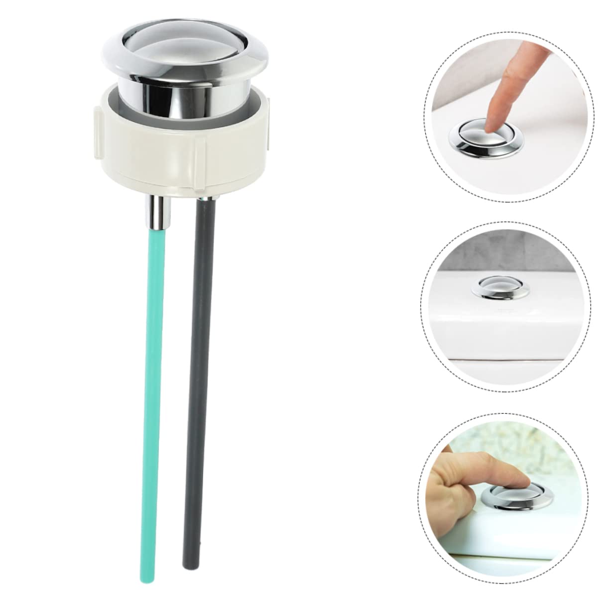 HOMSFOU 3pezzi Pulsante Per Scarico Wc Elettroplaccato Facile Installazione Adatto Per Bagni e Hotel Ricambio Per Water Design Doppio Pulsante Di Installazione