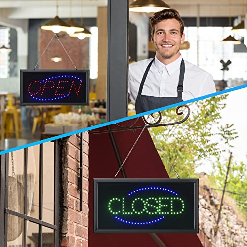 Liliful 2 Pcs Neon Open And Closed Signs For Business Set 19" X 10" Led Open Signs For Business Window Door With 2 Modes Ultra Bright Electronic Advertisement Display Bar Shop Hotel Barbershop #TOP5