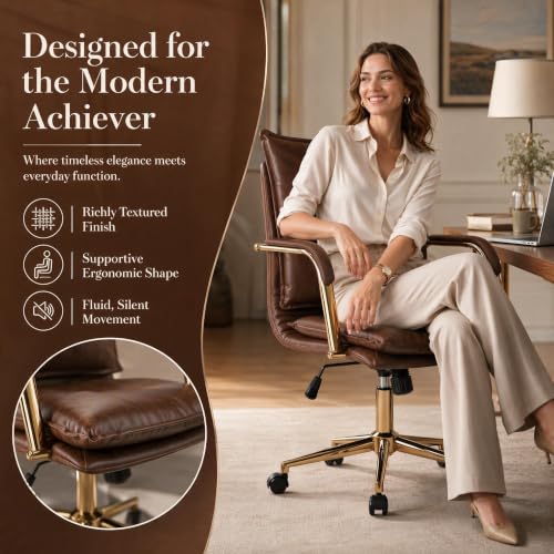 MOJAY Gold Base Leather Chair