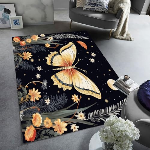 Tapis de sol papillon en impression 3D antidérapant pour le canapé - 3