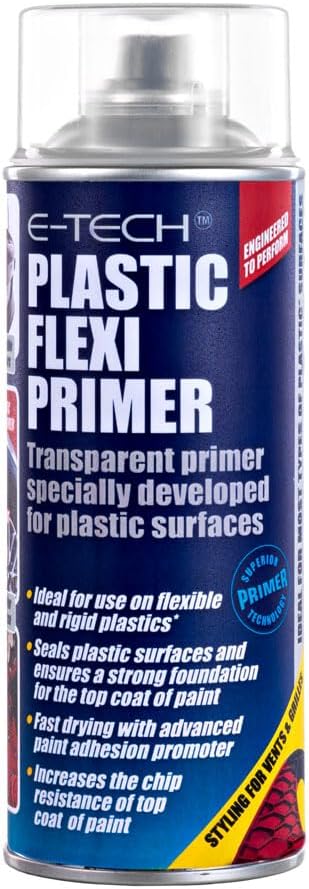 E-TECH ER00110 Plastic Transparent Flexi-Primer Spray Paint 400ml