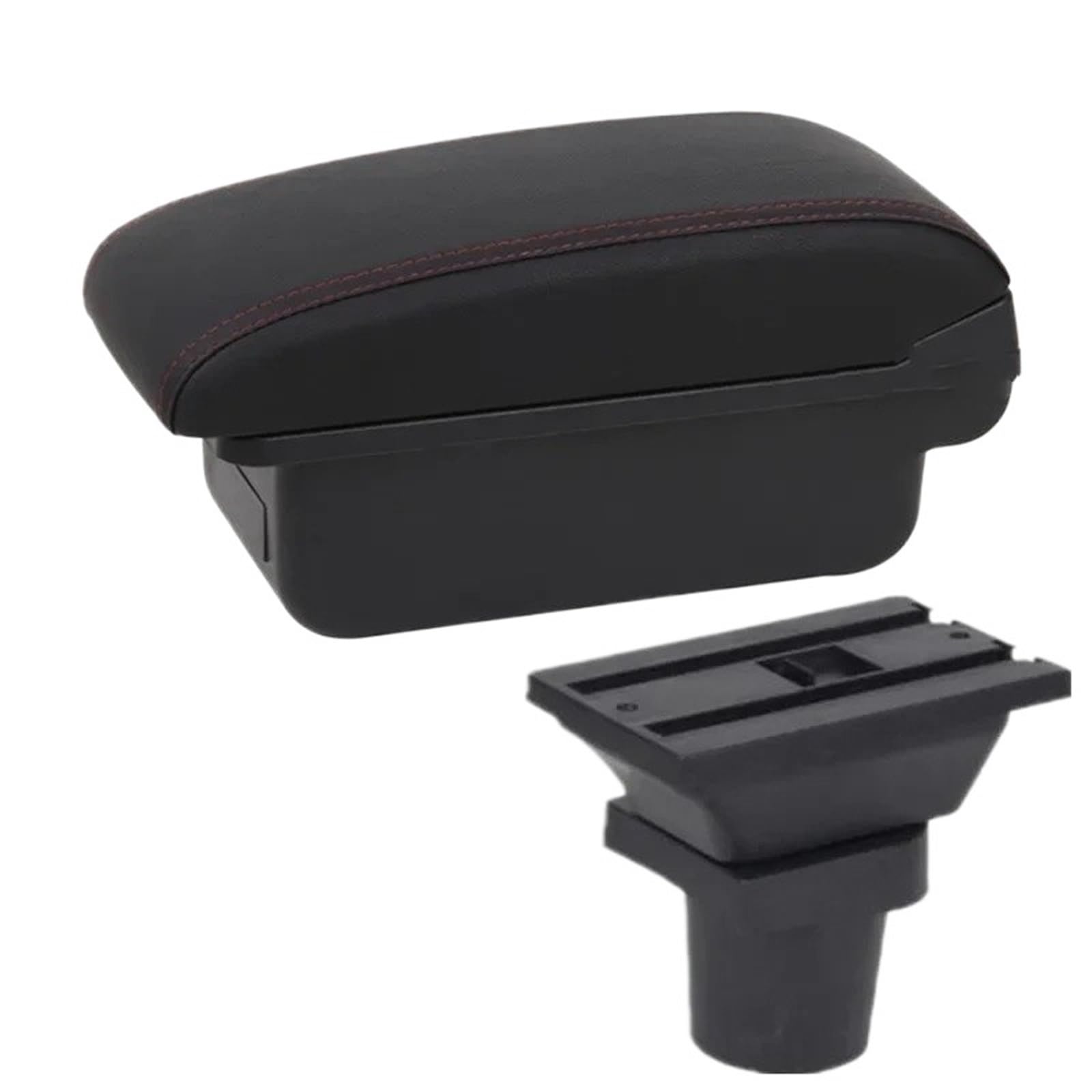 AWGNTQQ Car Armrests For Focus Mk1 Car Armrest Box Center Storage Interior Dedicated Retrofit Accessories(A1 red line No USB)