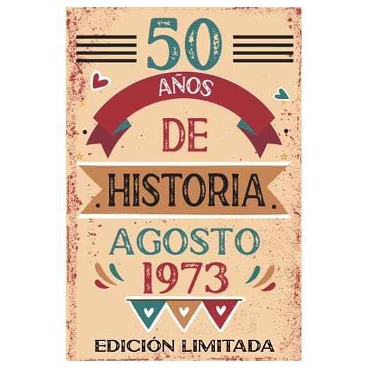 50 Años De Historia Agosto 1973: Libro de visitas, cuaderno, 110 páginas de felicitaciones, idea de regalo, regalo Para la esposa, novia, mujer, La madre