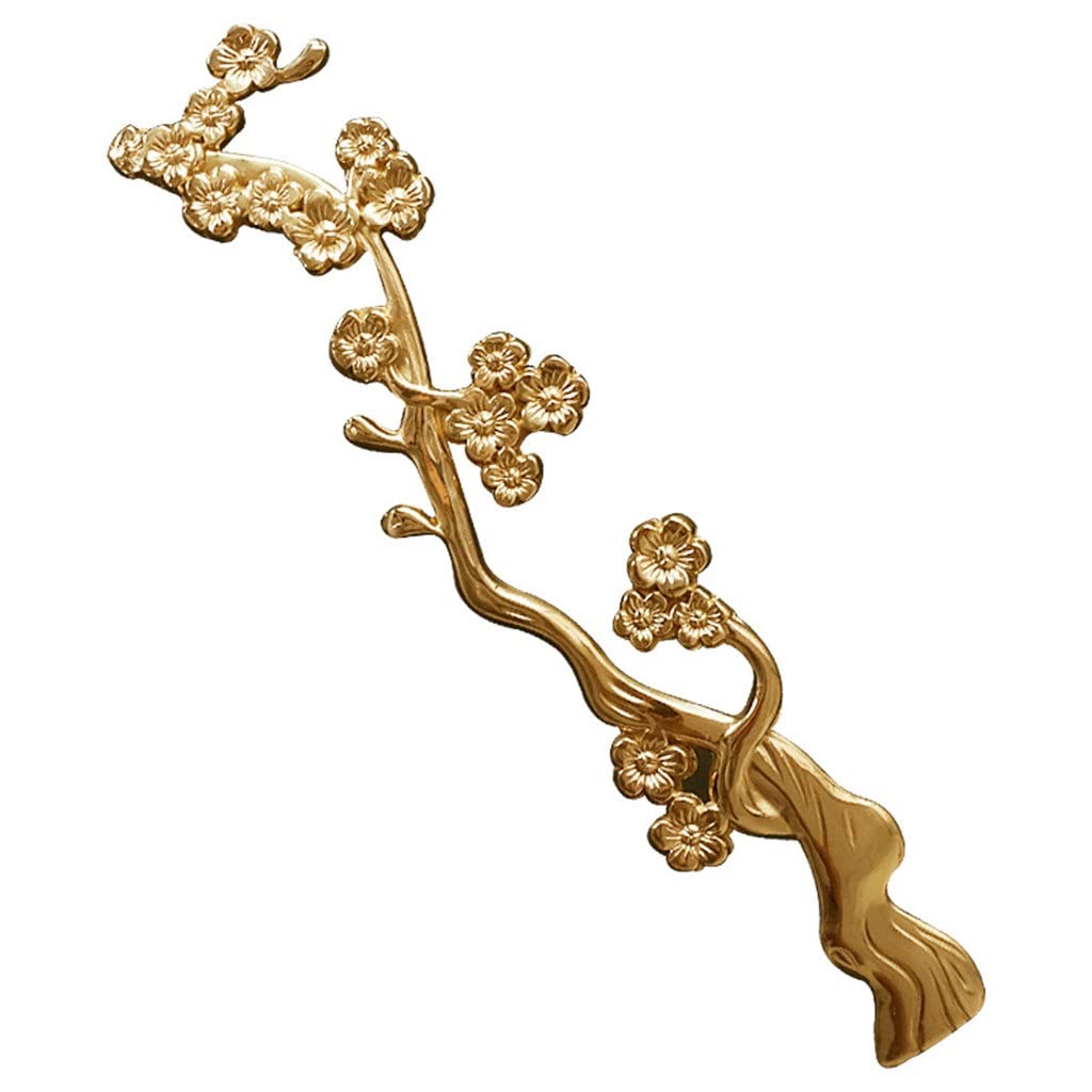 Poignée de branche de fleur de prune en laiton pour buffet de cuisine