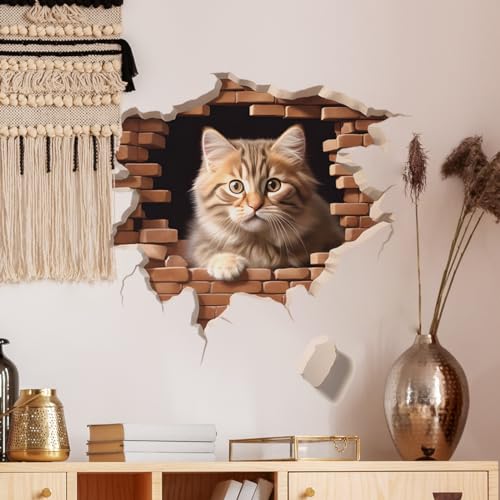 Vinilo decorativo pared gato caricatura 30x30 cm miniatura 4
