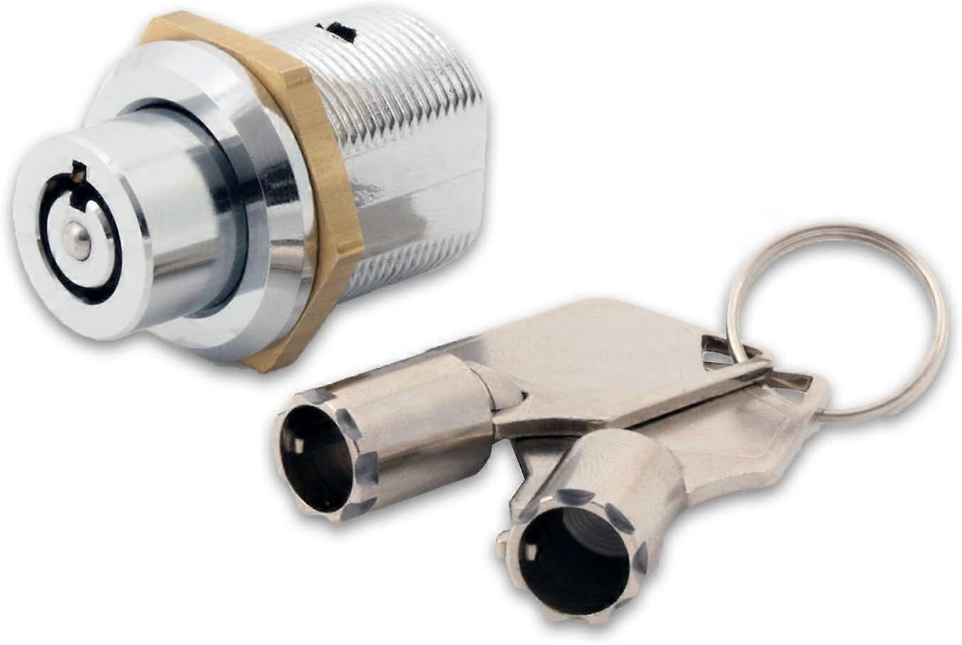 Security 2610B-KA Tubular Push Lock with Chrome Finish, Keyed Alike