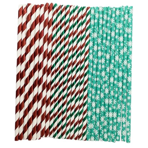150 pitillos desechables de papel navideños biodegradables miniatura 1