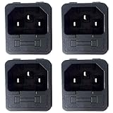 CESS Snap In AC Power Inlet with Fuse Holder - AC Black Socket (jcx) (4 PACK)