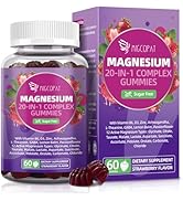 Migcopat Magnesium Complex Gummies, 20 in 1 Magnesium Gummy with Glycinate Citrate Malate Taurate...