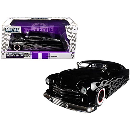Jada 99060 1951 Mercury Black with Flames Big Time Kustoms 1/24 Diecast Model Car