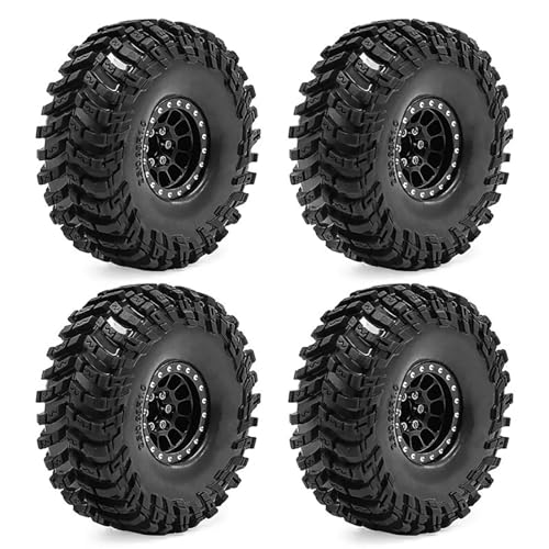 RC�r�[�h���b�N�^�C���p�[�c For Axial For SCX24 For TRX4M For FCX24 1/24 1/18 �A���~���� 1.0 "�r�[�h���b�N�z�C�[���^�C���Z�b�g RC �N���[���[�S���^�C���A�b�v�O���[�h�p�[�c(Black)