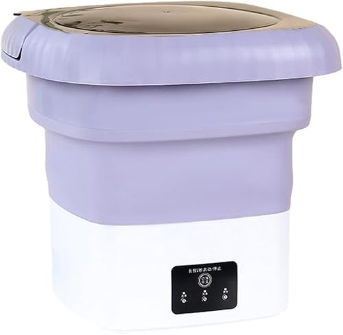 Miniatura 9 de Lavadora portátil plegable, pequeña lavadora para ropa interior, ropa, adecuada para apartamentos, dormitorios, camping, viajes (morado)