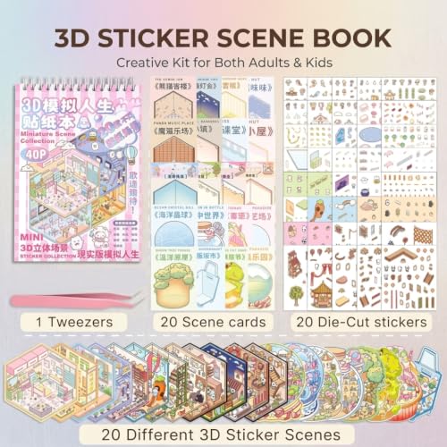 Image of PATPAT Stickers for Kids Activity 100 Sheets 3D Stickers Set for Girls