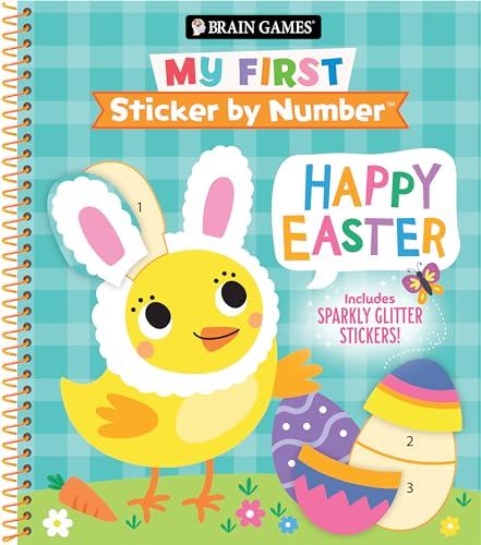 Brain Games - My First Sticker by Number: Happy Easter - Includes Sparkly Glitter Stickers!