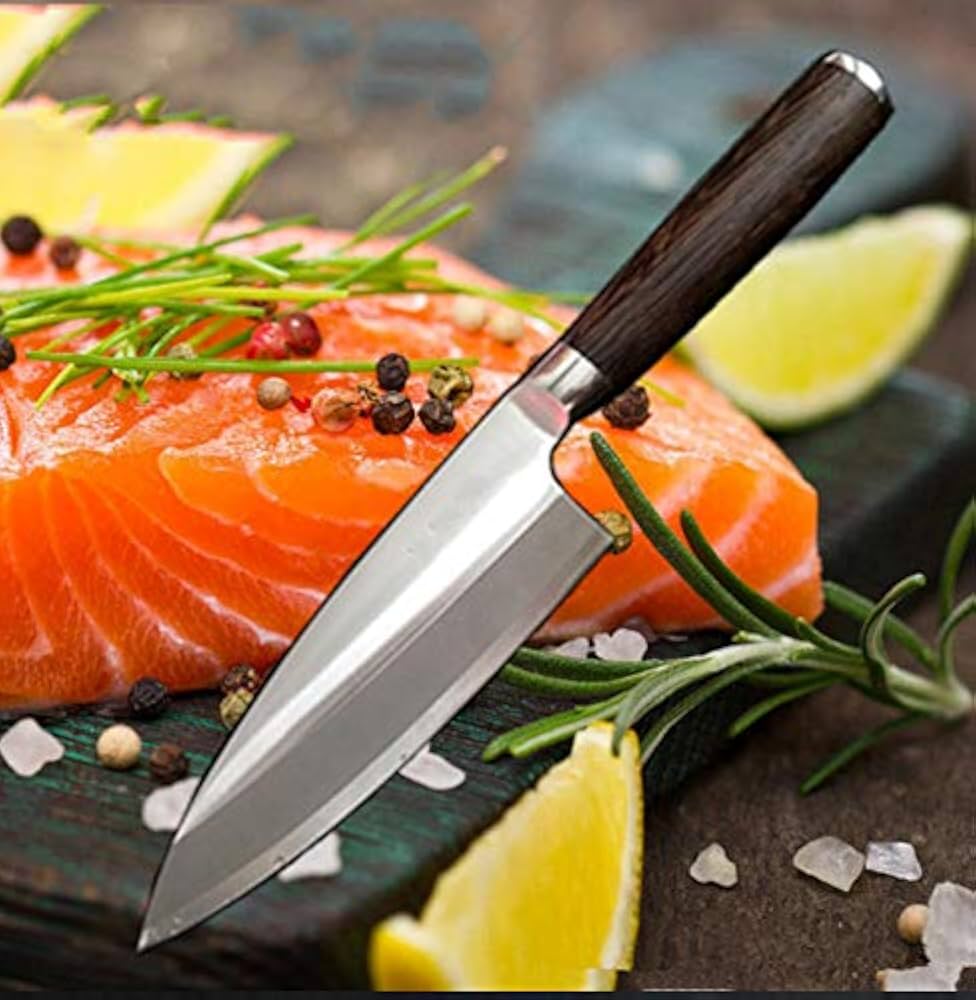 Japanese Sushi Deba Knife for Left Handed German steel (180mm