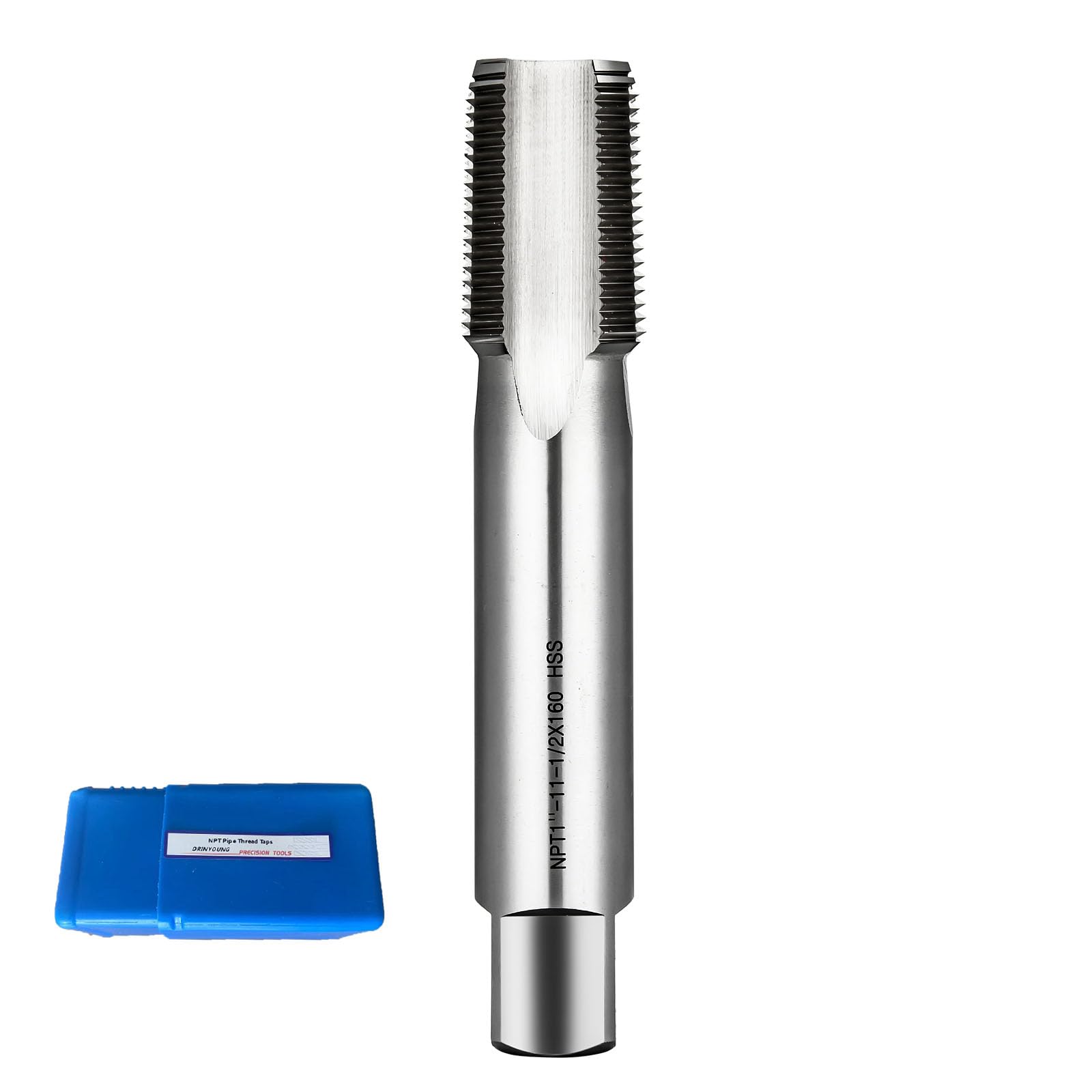 Tap Pipe Extended Pipe threadtap NPT high Speed Steel (HSS) Lengthened Taper Pipe Thread Taps DRINYOUNG (Extra Length 1"-11-1/2×6.4 NPT)