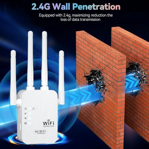 WiFi Extender, 2025 Fastest WiFi Booster,WiFi Extenders Signal Booster for Home, WiFi Repeater with Ethernet Port Covers up to 9880sq. ft and 55 Devices-Medium-2.4GHZ