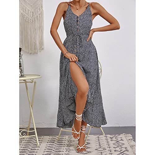 Image of BROVAVE Women's 2026 Summer Casual Boho Sundress Spaghetti Strap Midi Dress