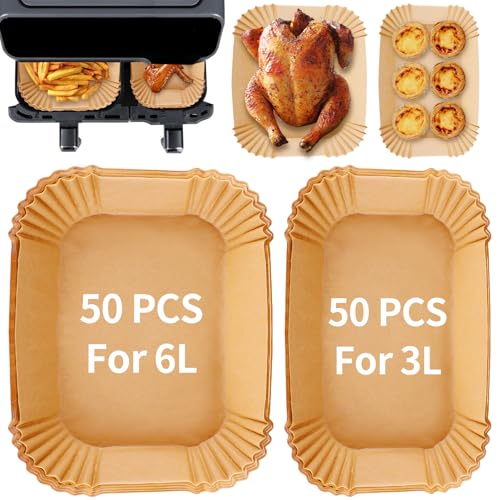 Ciusdkler - Papel de hornear para Airfryer Philips Double Basket 3000 Series, para Airfryer Philips 3L/6L, Cookwise de 2 dormitorios, accesorios para Airfryer, Tefal EY9018, Moulinex 8.3L