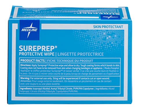 Medline Wipe Protectant Skin Sureprep, 50 Count #TOP3