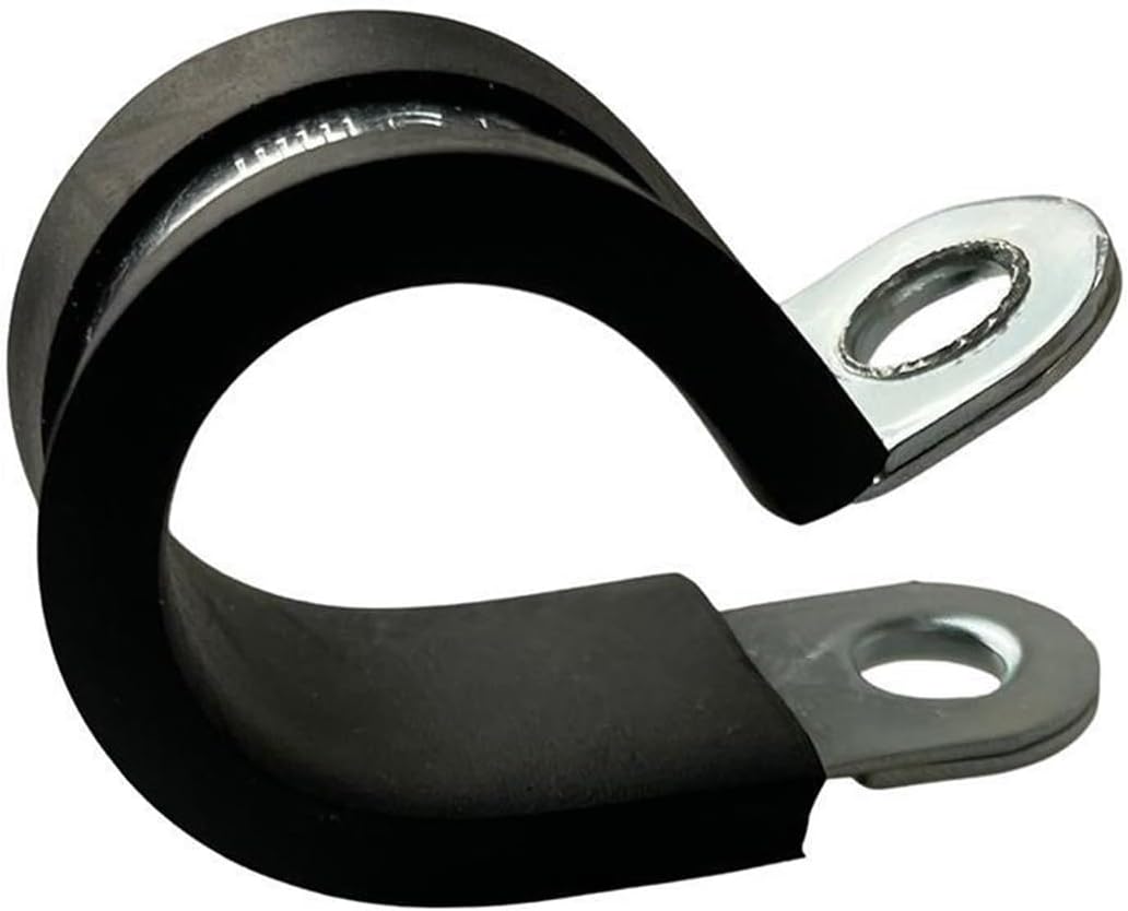 Reinforced Rigid Pipe Strap, 10pcs Rubber Lined P Clips Mounting Hose Pipe Clamp Fixing Pipes Fasteners 6mm-10mm(8mm)