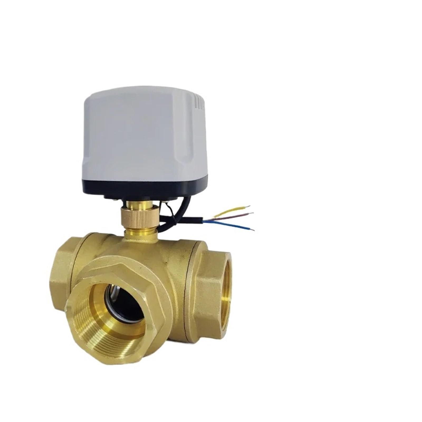 Robinet boisseau sphérique laiton 3 voies type L 220V motorisé 1"