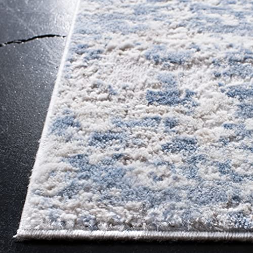 SAFAVIEH Amelia Collection Area Rug - 9' x 12', Grey & Blue, Modern Abstract Design, Non-Shedding & Easy Care, Ideal for High Traffic Areas in Living Room, Bedroom (ALA705F) by SAFAVIEH - Used condition - Image 3