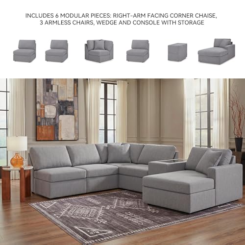 Image of Signature Design by Ashley 6 Seater Modular Sectional Sofa with Chaise