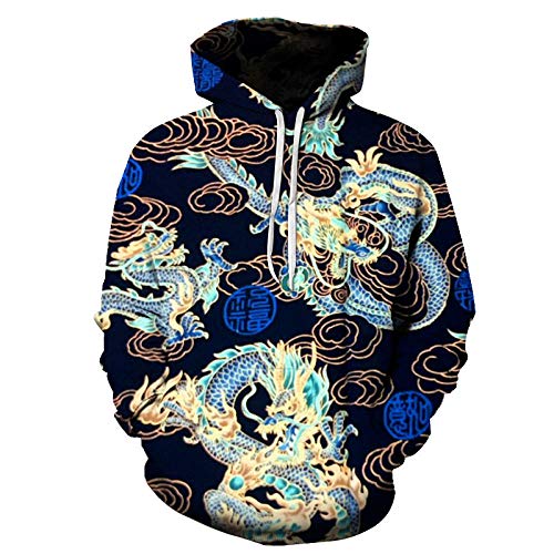 Sweat à capuche dragon 3D idéal pour l'école et les loisirs des ados