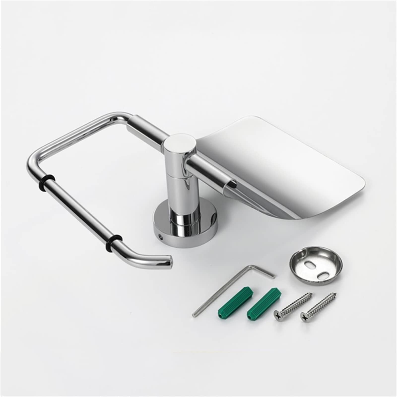 Stały uchwyt na papier toaletowy, Stainless Steel Silver Toilet Paper Holder Wall Mount With Cover