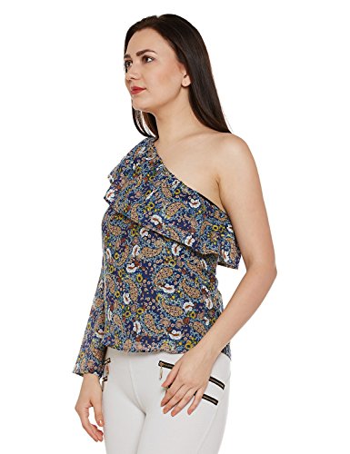 Image of oxolloxo Women's V Neck Polyester Short Sleeve Printed Top