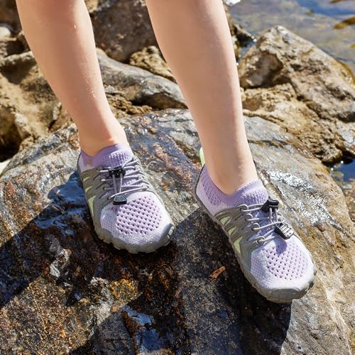 Image of Stelle Water Shoes for Kids Adjustable Laces | Quick Dry Barefoot Non-Slip Shoes with a Roomy Toe Box for Boys and Girls,Beach,Hiking,Toddler to Big Kid